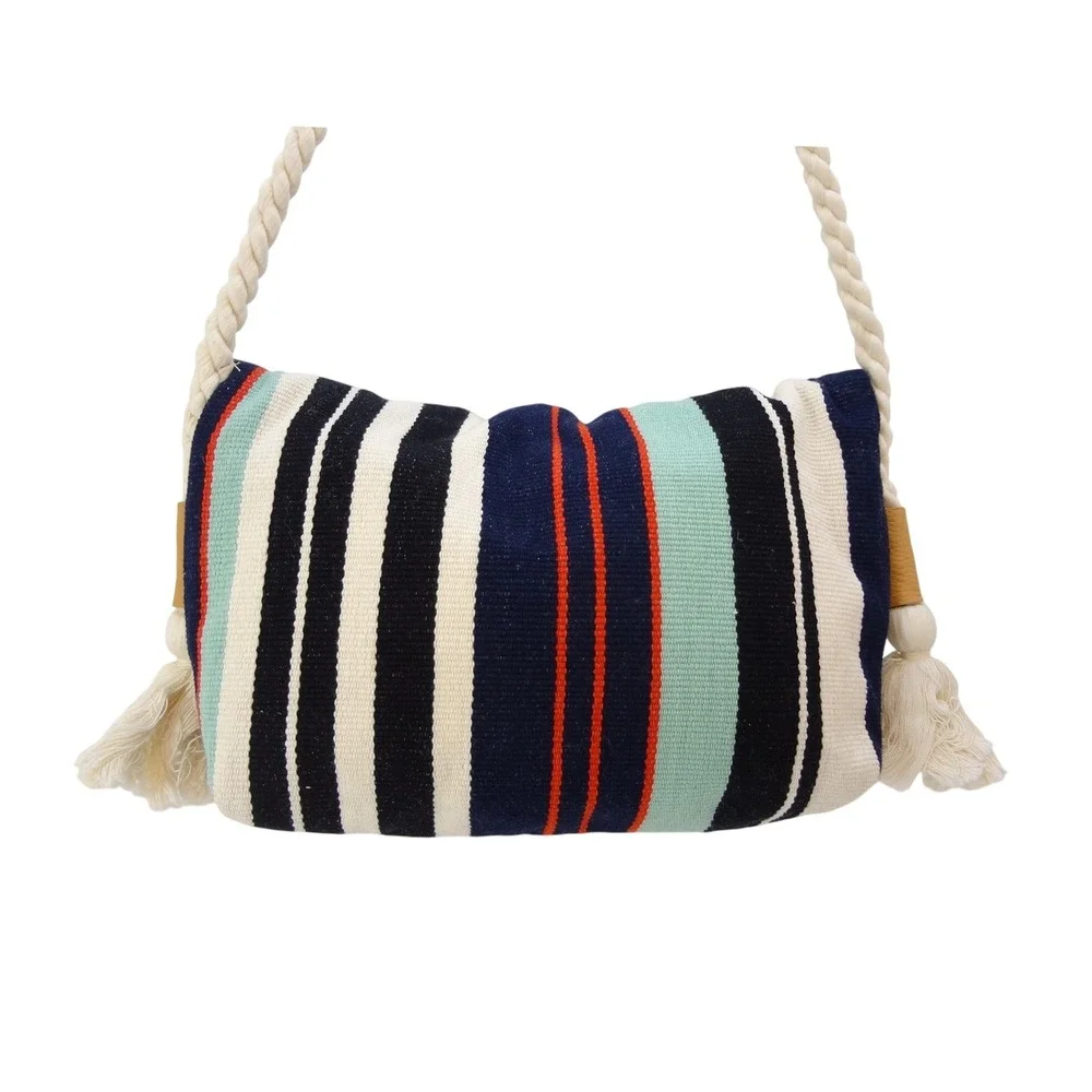 Mercado Global Crossbody Bag Small Multi Color Excellent Striped Tassel